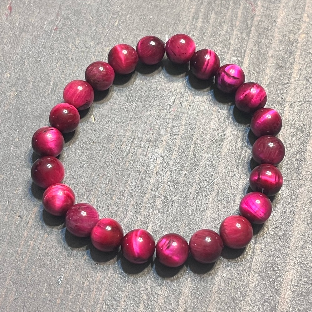 3/$15 Hand Crafted Hot Pink Beaded Bracelet - Picture 2 of 2